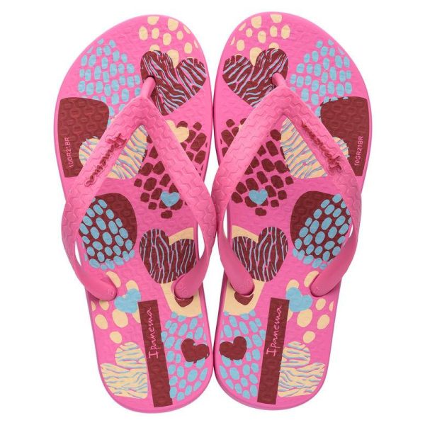Papuci pentru copii Ipanema Classic X Kids - roz/rosu